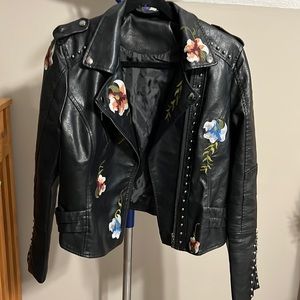 Vegan leather moto jacket